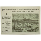 Gedenkpostkarte - Feier zur Erinnerung an die 20. Wiederkehr des Cornillettages in Biberach